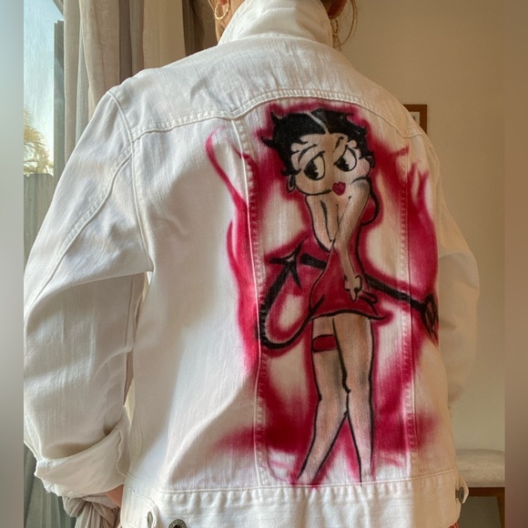 Custom airbrush Betty Boop Gap jacket - Picture 10 of 10